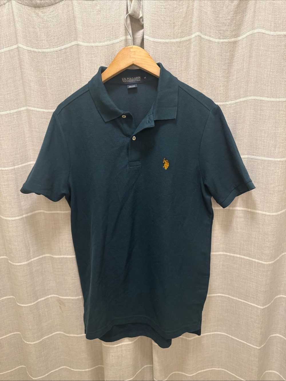 U.S. Polo Assn. Men's Teal Polo with Gold Logo